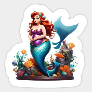 Pretty Plus Size Mermaid in Purple Sticker